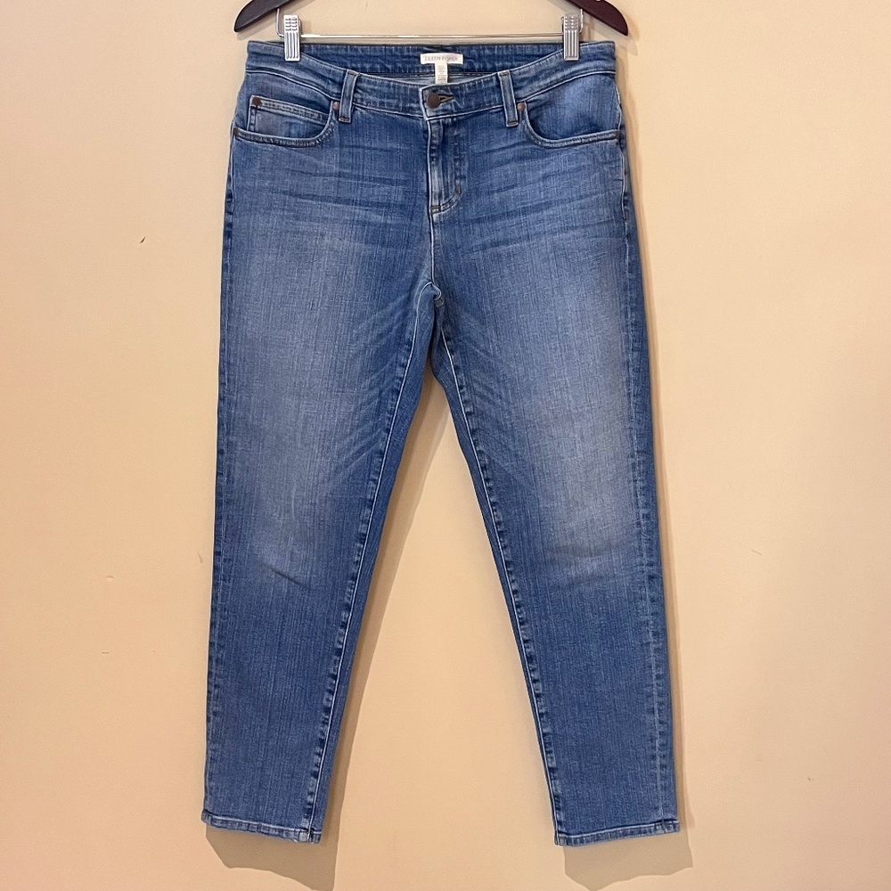 Eileen Fisher Boyfriend Straight Leg Jeans - Women's Size 8 - Blue